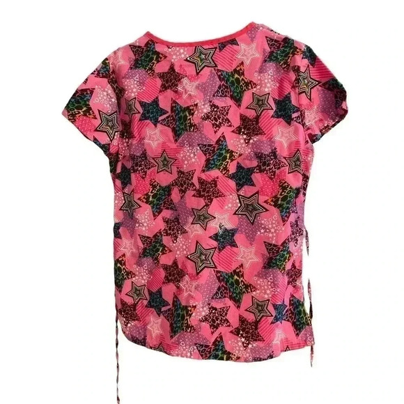 SCRUBS SIZE MEDIUM PINKS WITH STARS - Picture 2 of 2
